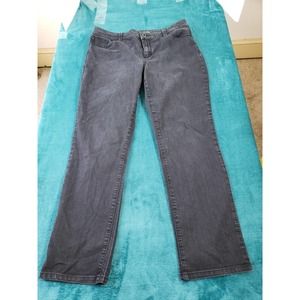 Chico's Jeans Black Straight Jeans sz 1.5 us sz 10 Ladies Stretch Denim Pants